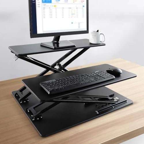 Stehpult-Konverter, 8 höhenverstellbare ergonomische Sitz-Ständer-Arbeitsplätze – Stehtisch-Computerständer für Heimbüro (weiß)