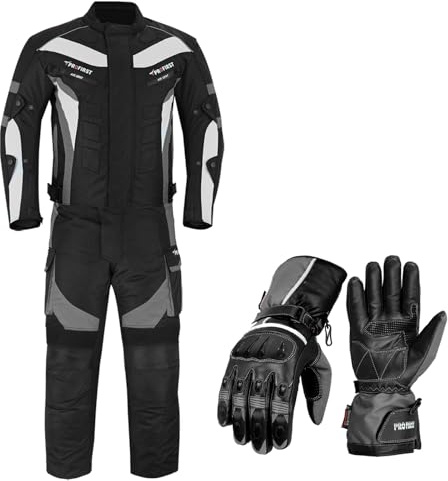 Inflori Waterproof Motorbike Motorcycle Gloves Armoured 2 Piece Suits Jacket with Trouser CE Armoured For All Seansons Weather Mens
