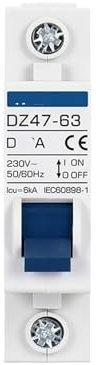 SHMKBDPF Disjoncteur de Moteur à Courbe D Z47 D, 10A ~ 125A, 400V, Interrupteur de démarrage, Machine, équipement Industriel, Pompe à Eau, Courant élevé, 1P(125A)
