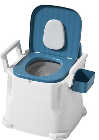 Wilitto Toilet for Camping,Camping Toilet for Adults with Lid Portable Camping Toilet with Wide Seat for Elder Adults Easy to Clean Stable Portable Mobile Toilet for Indoor Outdoor Camping Travel Blue