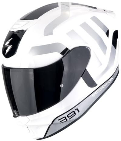 MC Scorpion Exo-391 Arok Blanco Gris | Casco de Moto Integral Unisex Hombre y Mujer Homologado ECE 22.06 (S)