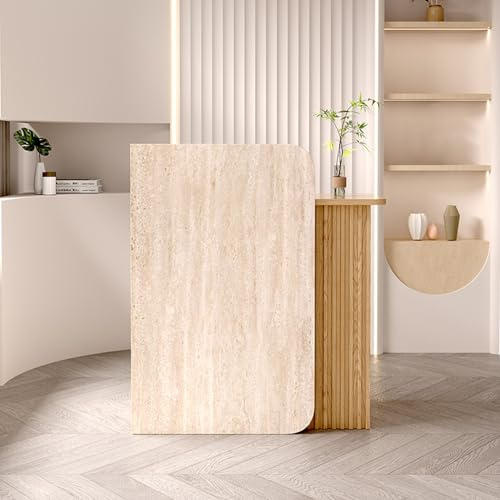 Empfangstheke Empfangstresen Rezeptionstheke Reception Desk Moderner Tresen Bar Theke Bartheke Begrüßungstheke Verkaufstheke Counter Büromöbel mit Schubladen für Hausbar Büro Firmenhallen(Stone patter