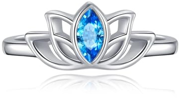 Flpruy Lotus Zehenringe 925 Silber Zehenring für Frauen Verstellbarer Blumen Fußring Sommer Strand Offener Zehen Fußschmuck