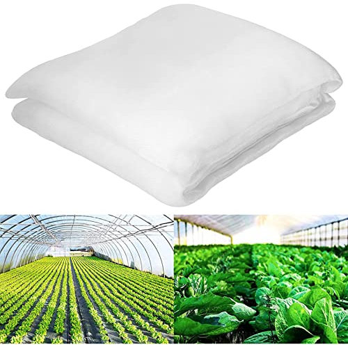 Netz, 11 x 19 m, feinmaschiges Gartennetz zum Schutz von Gemüse und Obst, wiederverwendbar, Wachstunnelnetz für Blumen, weiß, ideal zur Schädlingsbekämpfung