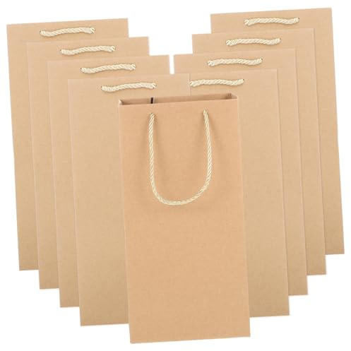 OFFSCH 10stücke Wein-geschenktüten aus Kraftpapier Weinflaschenverpackungstaschen Rotwein-geschenktüten Weinflaschenbeutel Flaschenhaltertaschen für Geschenke