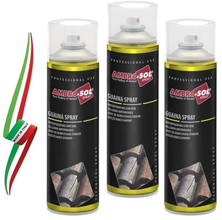 Generico SET 3 BOMBOLETTE DI GUAINA SPRAY COLORE BIANCO RIEMPITIVO PER FORI E CREPE SU LEGNO E MURATURA 500ml MADE IN ITALY