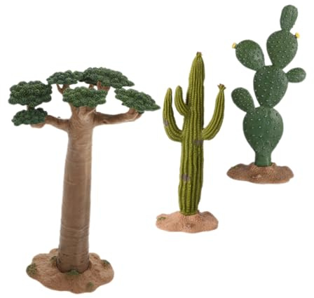GLEAVI 3 Pièces Modèle de Cactus Miniature Réaliste pour Paysage Accessoires de Table à Sable Décoration de Diorama et Aménagement Paysager