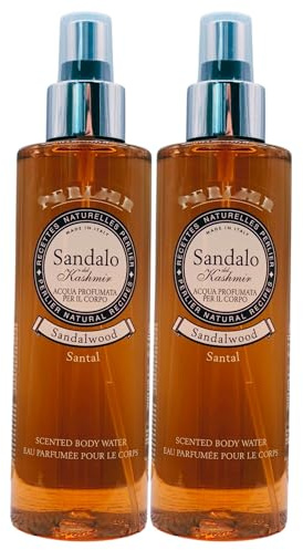 Acqua Profumata Per Il Corpo SANDALO Del KASHMIR, Offre Un'Esperienza Sensoriale Avvolgente e Raffinata. Fragranza Delicata e Sofisticata, Perfetta Per Chi Cerca Un Tocco Di Lusso 200ml (2 Unità)