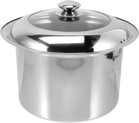 CLISPEED Pot avec Couvercle Acier Inoxydable Bassin de Lit pour Garçon Fille et Adultes Seau de Toilette avec Couvercle Crachoir de Chambre de Rangement Nocturne