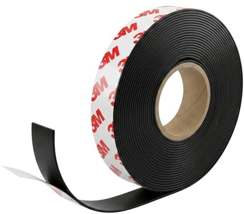 Lumonic 5m Cinta magnética | 15x2mm | Flexible, autoadhesivo, se puede cortar a medida, sin taladrar | Mosquitera, escuela y pizarra