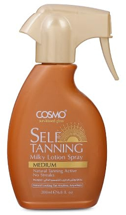 Self Tanning Milky Lotion Spray, Medium, Natural-Looking Tan, No Streaks, 200ml