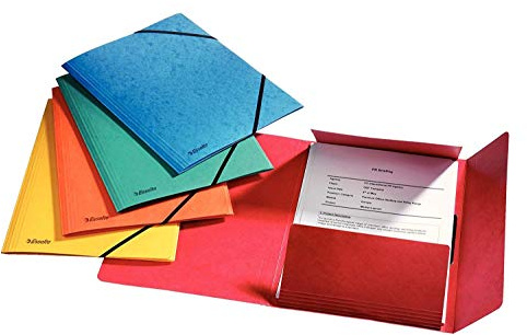 E:Elast.3Fold. Rainbow A4 5pcs assorted
