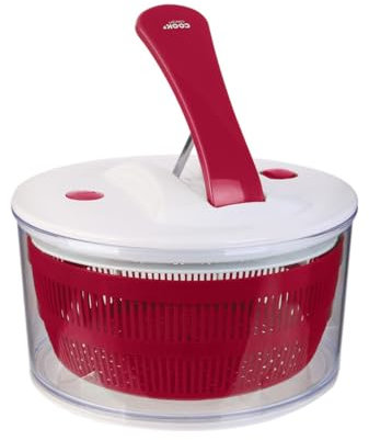 COOK CONCEPT, KM4071, Essoreuse à Salade Ergonomique en Plastique, Design Compact et Coloris aléatoires, Facile à Utiliser et à Nettoyer, Dimensions 24,5 x 24,5 x 16,5 cm