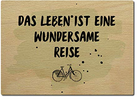 Interluxe Postkarte aus Holz Das Leben ist eine wundersame Reise Karte Geschenk