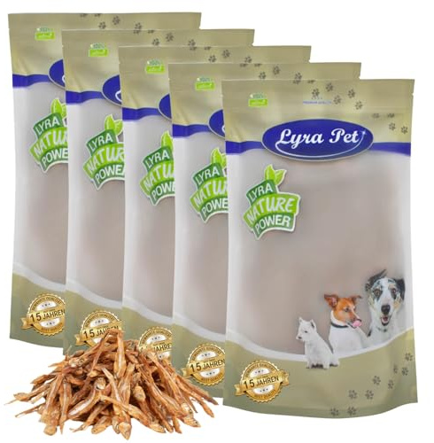 Lyra Pet® 5 kg Kleine Fische getrocknet - Kausnack für Hunde | Naturbelassener Kausnack - Monoprotein & Omega-3-Fettsäuren - Leckerli für Hunde - Fettarmer Belohnungs- und Trainingssnack
