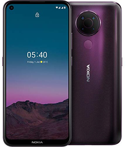 Nokia Smartphone 5.4 avec Un écran HD+ de 6,39, 4Go de RAM, 64Go de ROM, Quadruple capteur Photo 48 MP, Qualcomm Snapdragon 662 et mises à Niveau Android, Double Carte SIM, Couleur Dusk
