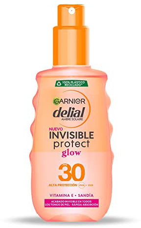 Garnier Delial, Spray Protector Solar Transparente de Alta Protección para Cuerpo y Rostro con Aloe Vera, UV Water, IP30, 150 ml