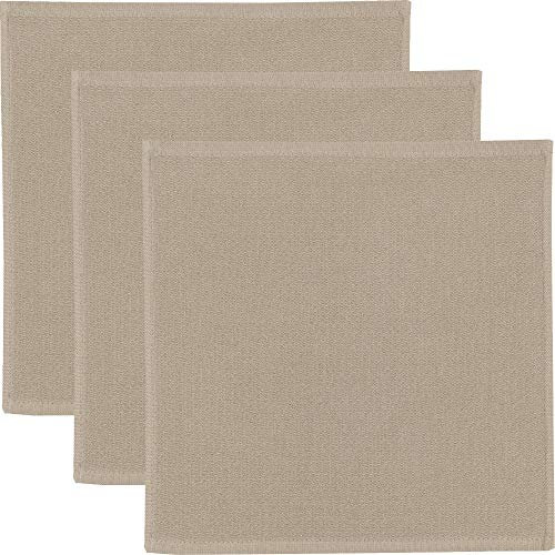 Erwin Müller Reinigungstuch, Putztuch, Putzlappen, Spültuch 3er-Pack beige Größe 25x25 cm - 100% Baumwolle, zum Spülen oder Staubwischen, robust und langlebig, mit Frottierseite