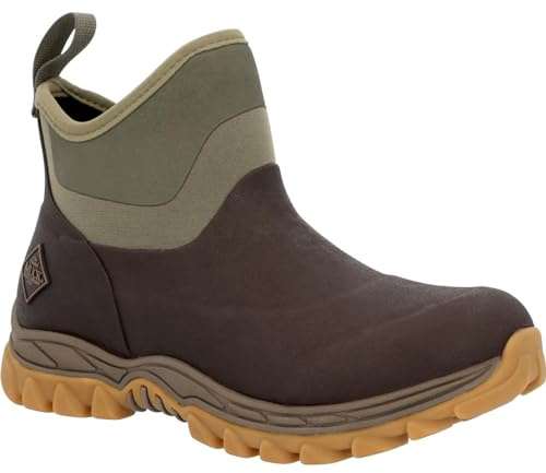 Muck Boots Women's Arctic Sport II Fleece Lined Waterproof Pull on Ankle Boot, Dark Brown, 6