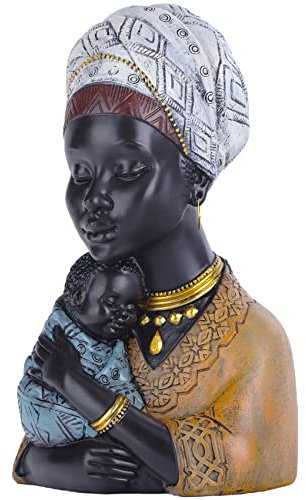 Statue africane di busto africano, sculture di arte africana moderna, statue africane in resina per la decorazione domestica, opere d'arte africane americane statuette, decorazione per ingresso