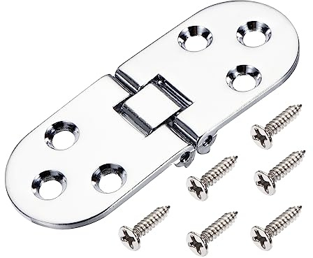 METALLIXITY 2uds Plegable Mesa Bisagras 3,15x1,18 Pulgadas con Tornillo | Muebles Bisagras Zinc Aleación Abatible Bisagra, para Hogar Mesa Caja de Madera Plata