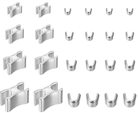 sourcing map 16 Stück Reißverschluss Stopper Oben Stopfen (4 Größen Silber) | Schieberhalter und Grund Hält #3 #5 #8 #10 Taschen Mäntel Jacken Geschlossene Reißverschlüsse Auswechseln
