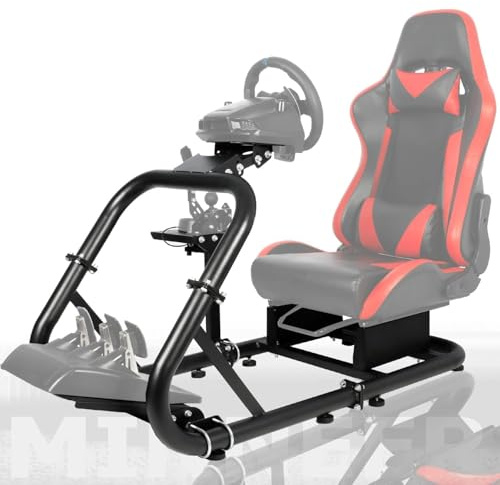 Minneer 50MM Round Tube Racing Game Simulator Cockpit Passend für Logitech G25 G27 G29 G920 G923, für Thrustmaster248PS T248XBox T300RS, Gewicht Kapazität 400 lbs, Adjustable, Nur Stand