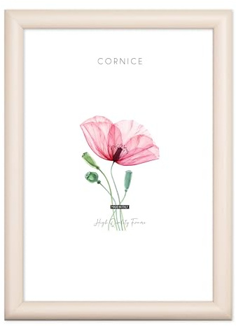 Lupia - Cornice portafoto in Legno da Parete PIATTINA Beige Avorio Crema, per Foto, Stampe artistiche, Poster, Quadri Moderni 40x50 cm