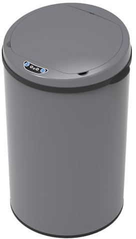 SVITA Sensor-Mülleimer 30L Stahl Elektrischer Abfalleimer für Küche, Bad, Flur - Automatischer Deckel, Grau