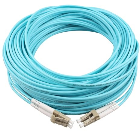 Jopto Cable de Fibra Óptica LC/UPC a LC/UPC OM3 Multimodo Duplex 50/125um Latiguillo Fibra Optica LSZH para Instalaciones en Exteriores e Interiores (30M)