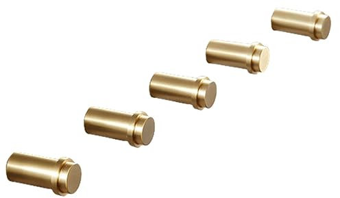 Geschirrtuchhaken, Wandhaken, Kleiderbügel for Aufhängen, Messinghaken, gebürsteter Bademantelhaken, Kleiderhaken, Wandmontage, Badezimmerzubehör, Messing-Kleiderbügel, Türhaken, 5 Stück ( Color : 5 P
