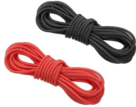 PATIKIL Corde D Loop pour Tir à l'arc de 10 Pieds, Lot de 2 Cordes de Déclenchement de Corde d'arc, Boucle de Nock en Fil Métallique pour Corde de Compound, Noir Rouge