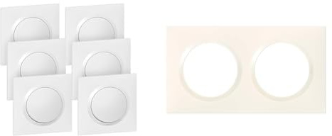 LEGRAND - Interrupteur Mural ou Va-et-vient 10AX dooxie + Plaque Carrée - Commande d'Éclairage & Plaque dooxie Carrée - Plaque de Finition pour Prises et Interrupteurs dooxie