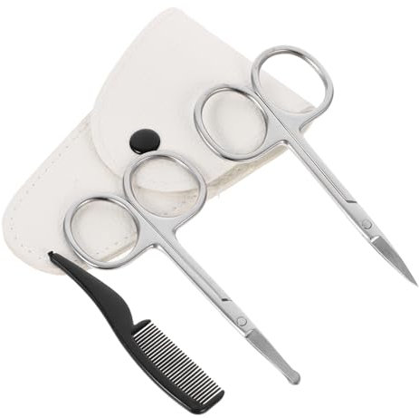 Healeved 4stücke Teiliges Bart Und Nasenhaarschneider-set Aus Rostfreiem Mit Präzisen Scheren Und Zubehör Für Pflege Von Bart Und Haar Für Profis Und Heimgebrauch