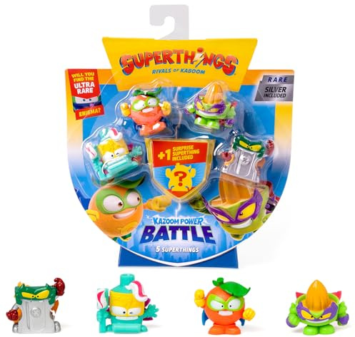SUPERTHINGS KAZOOM Power Battle 5er Pack Enthält 5 SuperThings (inkl. 1 Überraschungsfigur und 1 silberner Kapitän) 6er Pack