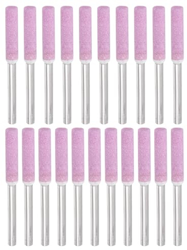 PATIKIL 21 Pcs Diamond Chainsaw Sharpening Kit 3/16 Inch High Hardness Sharpening Stone Pink (4.8mm)