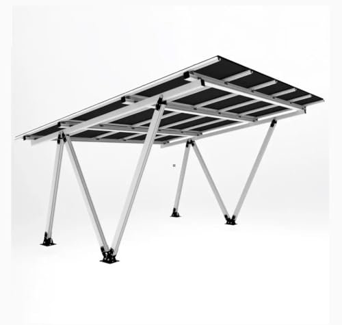 NAKA PV Carport Alu Solar Photovoltaik Solarmodule 5x7 m Aluminium Eloxiert Silber