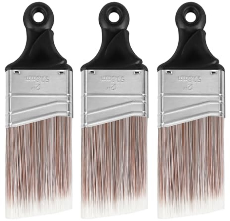 Wesquer Målarpenslar kort handtag målarpensel för vägg fläckigt trä små områden skärning och trimning arbete hem förbättring färgtillbehör 3-pack