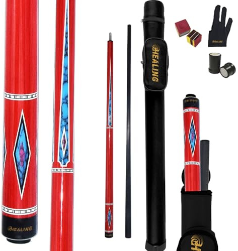 OKHEALING Baguette De Billard en Fibre De Carbone avec Gant Et Sac De Rangement pour Les Joueurs De Billard Amateurs Et Professionnels (A2)