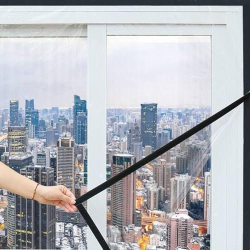 Fensterisolierungs-Set, Innenfenster-Schrumpffolie, für den Winter, wetterfeste Fensterisolierung, Fenster-Zugluftstopper-Folie (120 x 160 cm)