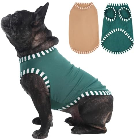 2per Pack UV-Schutz T-Shirt Hund, weich, Grün, Khaki, L | UV-Schutz & Sonnenschutz；Kühlend & atmungsaktiv；Schmutzabweisend & schnell trocknend