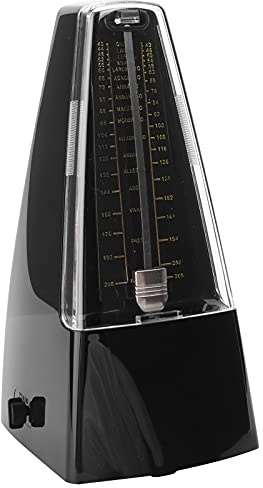 Yosoo Health Gear Mechanischer Metronom-Ton-Metronom Beat Keeper mit Nickels Plattiert Swing Rudder Pyramid Design für Klavier Geigengitarrenbass-Drum Set 40-208 Bpm (BLACK)