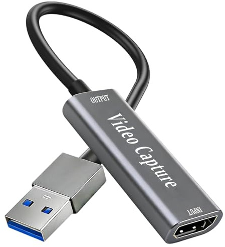 Video Capture Card HDMI to USB, 4K 60FPS Input 1080P@60HZ Output | Audio Video Game Capture Device for Mac OS Windows for Recording Editing Streaming Online Teaching