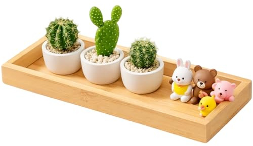 1 Bambus Tablett, Badezimmer Tablett, Deko Tablett Rechteckig, 29 * 11CM, Holz Tablett Rechteckig Für Badezimmer Organisation, Deko Tablett Holz, Tischarrangement,