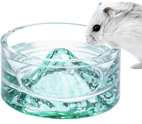 Abbeveratoio per Animali di Piccola Taglia 45 ml Trasparente Antiscivolo A | 'Acqua per Criceti per Conuri, Parrocchetto, Inseparabili, Passero, Fringuelli e Scoiattoli