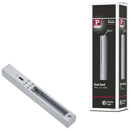 Paulmann 97655 URail Einspeisung Ende 161x18 mm max. 1.000W Chrom matt Schienensystem