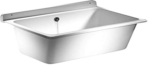 SANIT Waschtrog mit Überlauf, inklusive Befestigungsset, Waschbecken aus Kunststoff mit 35 l Fassungsvermögen, weiß, Art.Nr. 60.003.01..0099