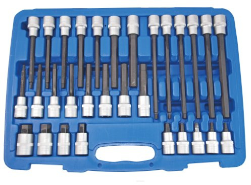 SW-Stahl 04923L Innensechskant-Bit-Set, 30-tlg. 1/2 Zoll Steckschlüssel | Profi Schraubendrehereinsätze aus S2-Stahl - 5-19 mm Stecknüsse - 60 HRC Chrom-Vanadium - Metrisches Ratschen-Bit-Set