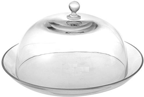 Glasplatte 29 cm mit Glocke Glaskuppel 26 cm cod.5010392 cm 20h diam.29 by Varotto & Co.