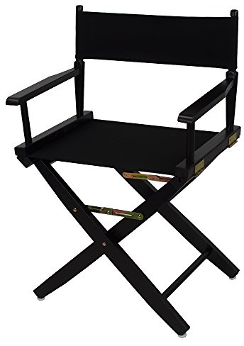 American Trails Extra-Wide Premium 18 Director's Chair Black Frame with Black Canvas